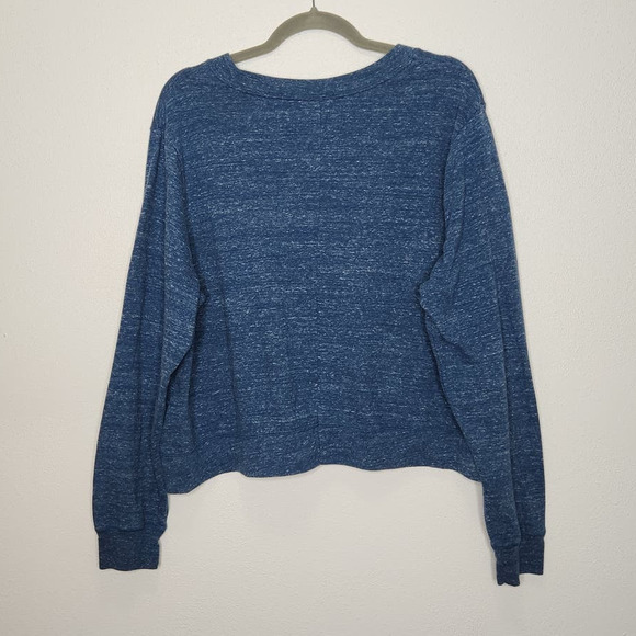 Nike Lightweight Crop Sweatshirt Long Sleeve 1X Blue Heathered Cropped - Picture 3 of 3